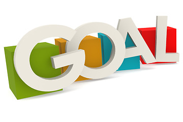 Image showing Colorful cube with goal word