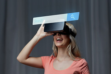 Image showing woman in virtual reality headset or 3d glasses