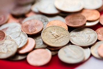 Image showing close up of american coins or money