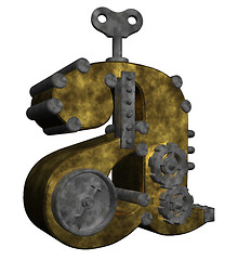 Image showing steampunk letter a on white background - 3d rendering