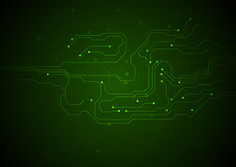 Image showing Dark green technology circuit board background