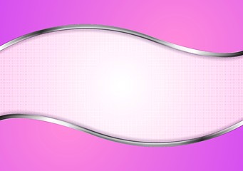 Image showing Abstract bright pink background with metal wave