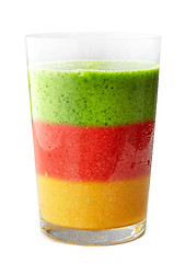 Image showing glass of multicolored smoothie