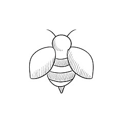 Image showing Bee sketch icon.