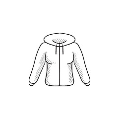 Image showing Hoodie sketch icon.