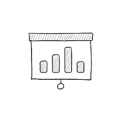 Image showing Projector roller screen sketch icon.