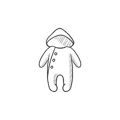 Image showing Baby rompers sketch icon.