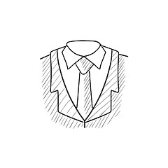 Image showing Male suit sketch icon.