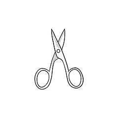 Image showing Nail scissors sketch icon.