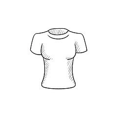 Image showing Female t-shirt sketch icon.