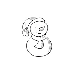 Image showing Snowman sketch icon.