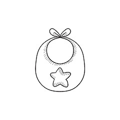 Image showing Baby bib sketch icon.