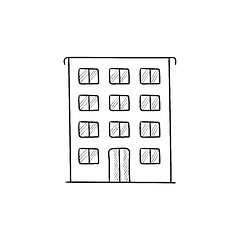 Image showing Residential building sketch icon.