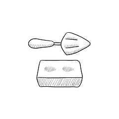 Image showing Spatula with brick sketch icon.