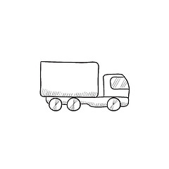Image showing Delivery truck sketch icon.