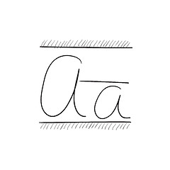 Image showing Cursive letter a sketch icon.