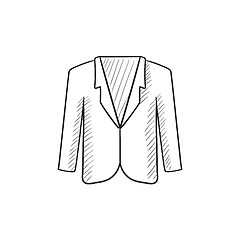 Image showing Male jacket sketch icon.