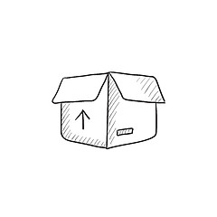 Image showing Carton package box sketch icon.