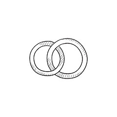 Image showing Wedding rings sketch icon.