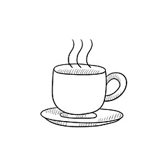 Image showing Cup of hot drink sketch icon.