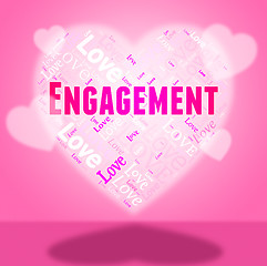 Image showing Engagement Heart Shows Couple Engaged And Betrothed