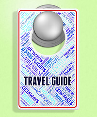 Image showing Travel Guide Shows Trip Sign And Touring