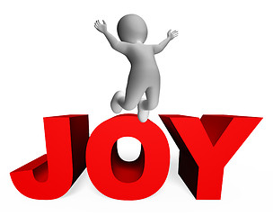 Image showing Joy Character Indicates Jubilant 3d Rendering And Joys