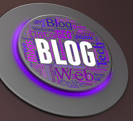 Image showing Blog Button Shows Pushbutton Switch And Websites