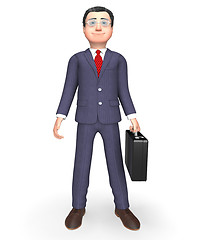 Image showing Standing Businessman Indicates Entrepreneurial Stood And Entrepr