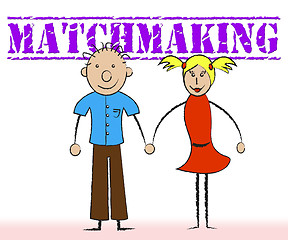 Image showing Matchmaking Couple Indicates Relationship Togetherness And Matchmake