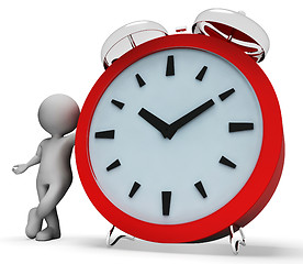 Image showing Clock Alarm Shows Render Illustration And Ringing 3d Rendering