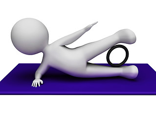 Image showing Character Gym Indicates Get Fit And Exercises 3d Rendering