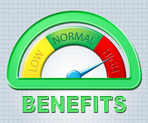 Image showing High Benefits Represents Bonus Scale And Gauge