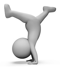 Image showing Gymnastics Exercise Indicates Hand Stand And Athlete 3d Renderin