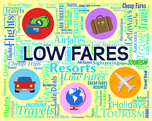 Image showing Low Fares Indicates Reduction Costs And Travel