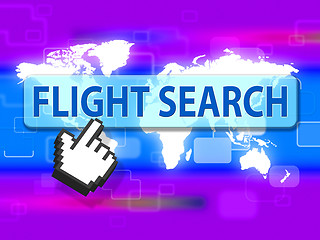 Image showing Flight Search Indicates Research Researcher And Information