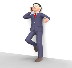 Image showing Character Talking Means Phone Call And Calling 3d Rendering