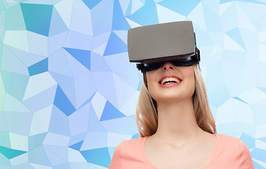 Image showing woman in virtual reality headset or 3d glasses