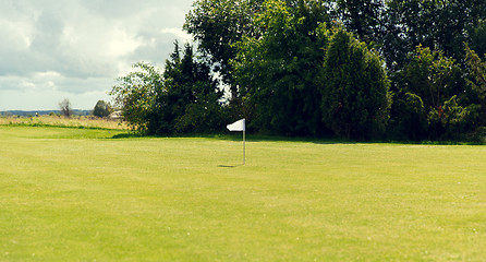 Image showing flag mark on golf field