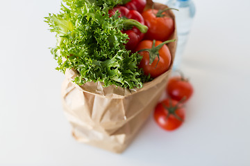 Image showing basket of fresh ripe vegetables at kitchen