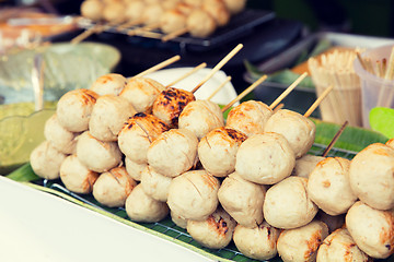 Image showing meatballs sale at street market