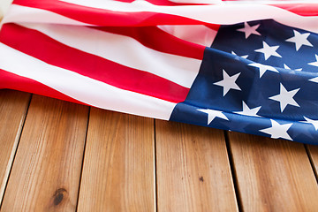 Image showing close up of american flag on wooden boards