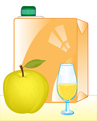 Image showing Packing of juice and apple