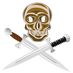 Image showing Two sword  and skull