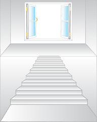 Image showing Stairway to window