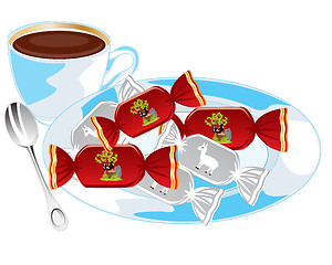 Image showing Tea and sweetmeats
