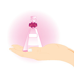 Image showing Vial with spirit in hand
