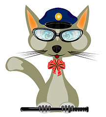 Image showing Cat in form of the police bodies