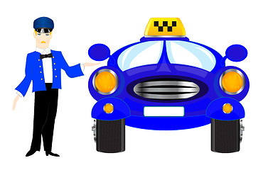 Image showing Chauffeur taxi on white background