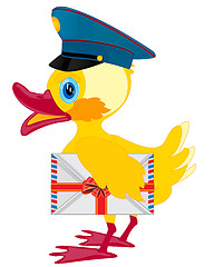 Image showing Duckling postman with envelope